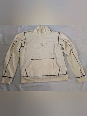 Caterpillar Lined Fuzzy Mock Neck 1/4 Zip Cotton Sweatshirt